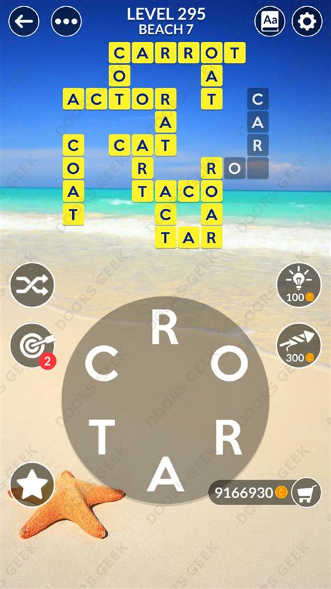 Wordscapes level 295 answers .